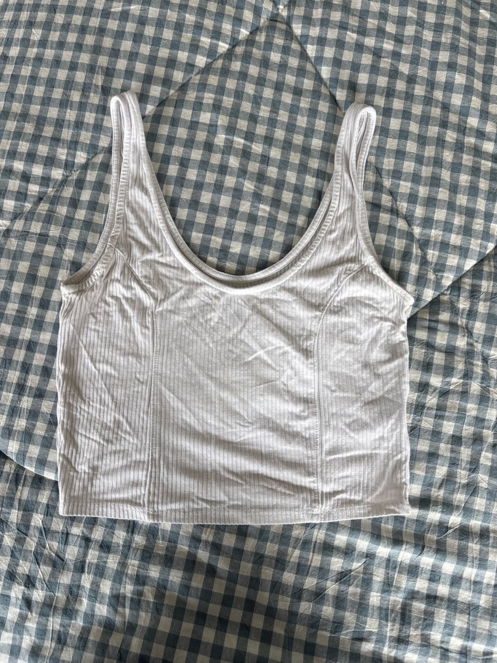 PacSun White Ribbed Scoop Crop Tank